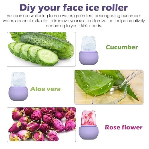 Ice Roller For Face, Silicone Mould With Cleansing Brush
