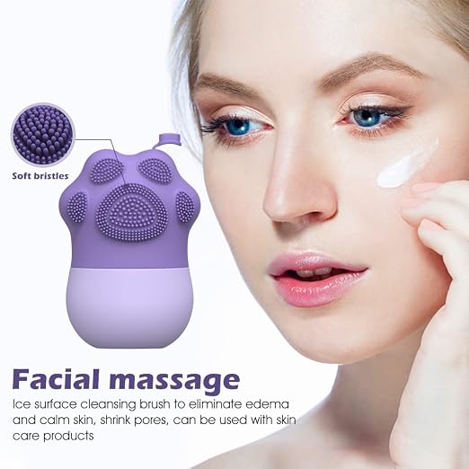 Ice Roller For Face, Silicone Mould With Cleansing Brush
