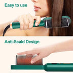 3-in-1 Ceramic Hair Straightening Brush For Women | Ionic Anti-frizz Electric Straightener Comb