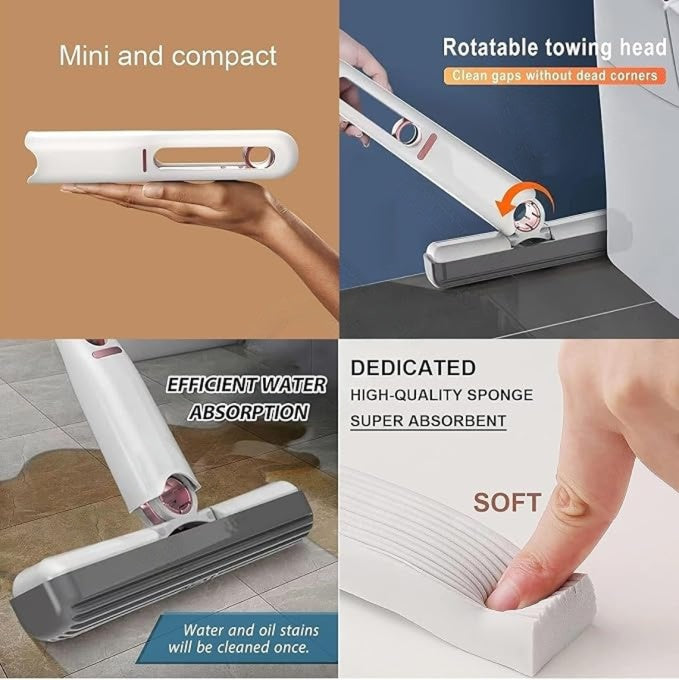 Portable Mini Mop Self Squeeze Strong Absorbent Magic Wiper For Kitchen